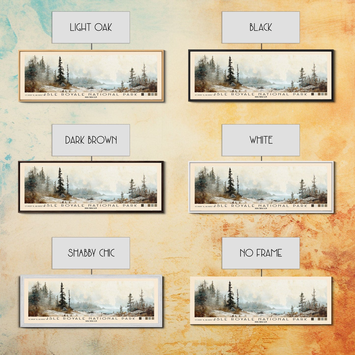 Isle Royale National Park, Michigan Watercolor Print, Vacation Gift, Michigan Wall Art, Beach Painting, Beach Decor, Large Wall Art, Wood Frame Art