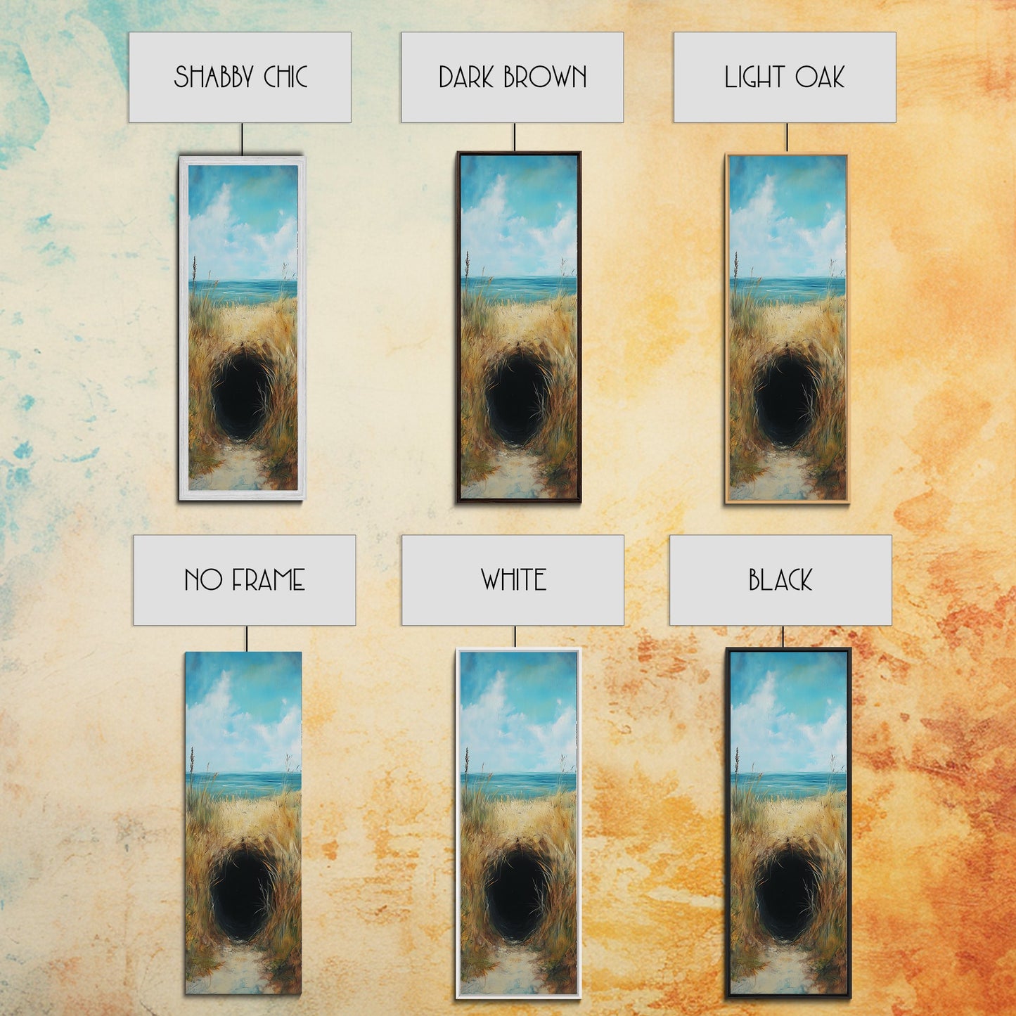 Dark Rabbit Hole Canvas Print, Wabi Sabi Art, Moody Art, Coastal Landscape Art, Minimalist Art, Living Room Art, Extra Wide Art