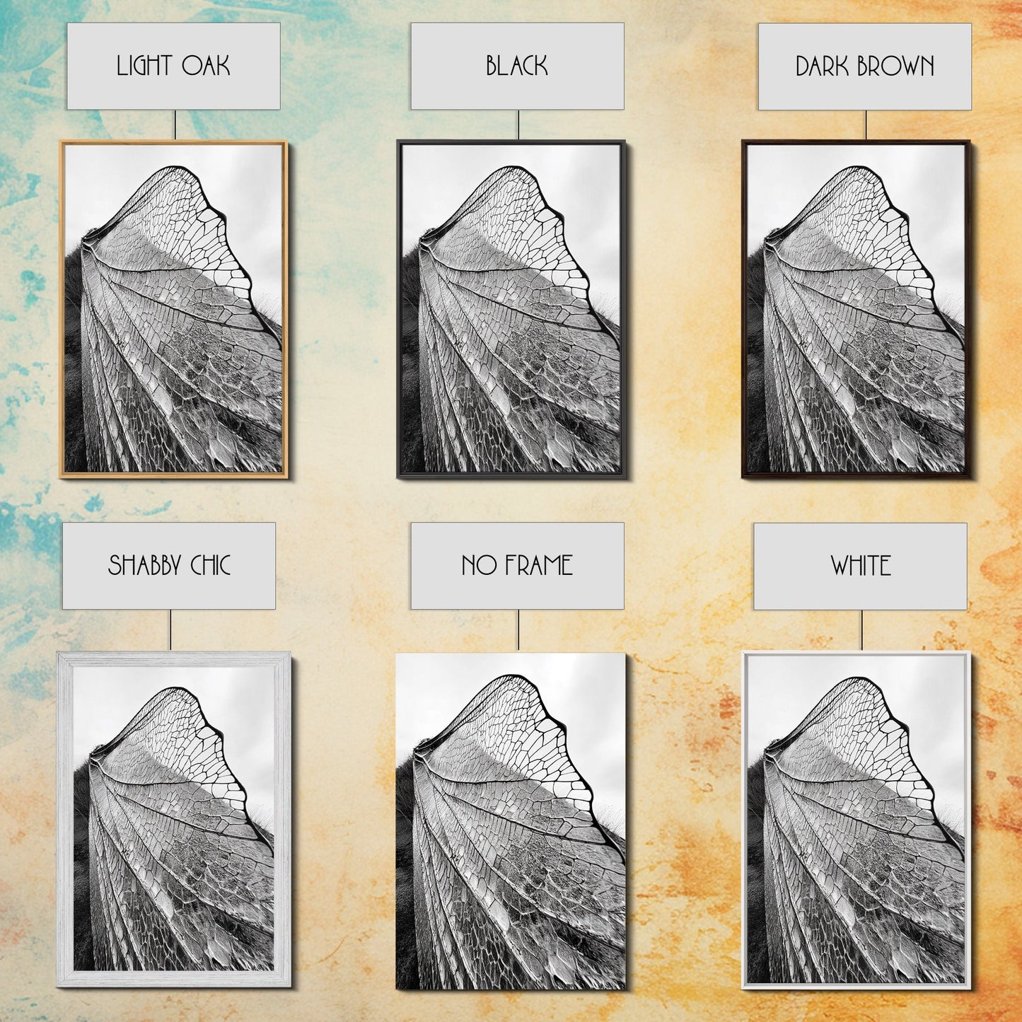 Dragonfly Wing, nature photography, moody art, wabi sabi art, minimalist art, botanical prints, framed canvas print, rustic wall art