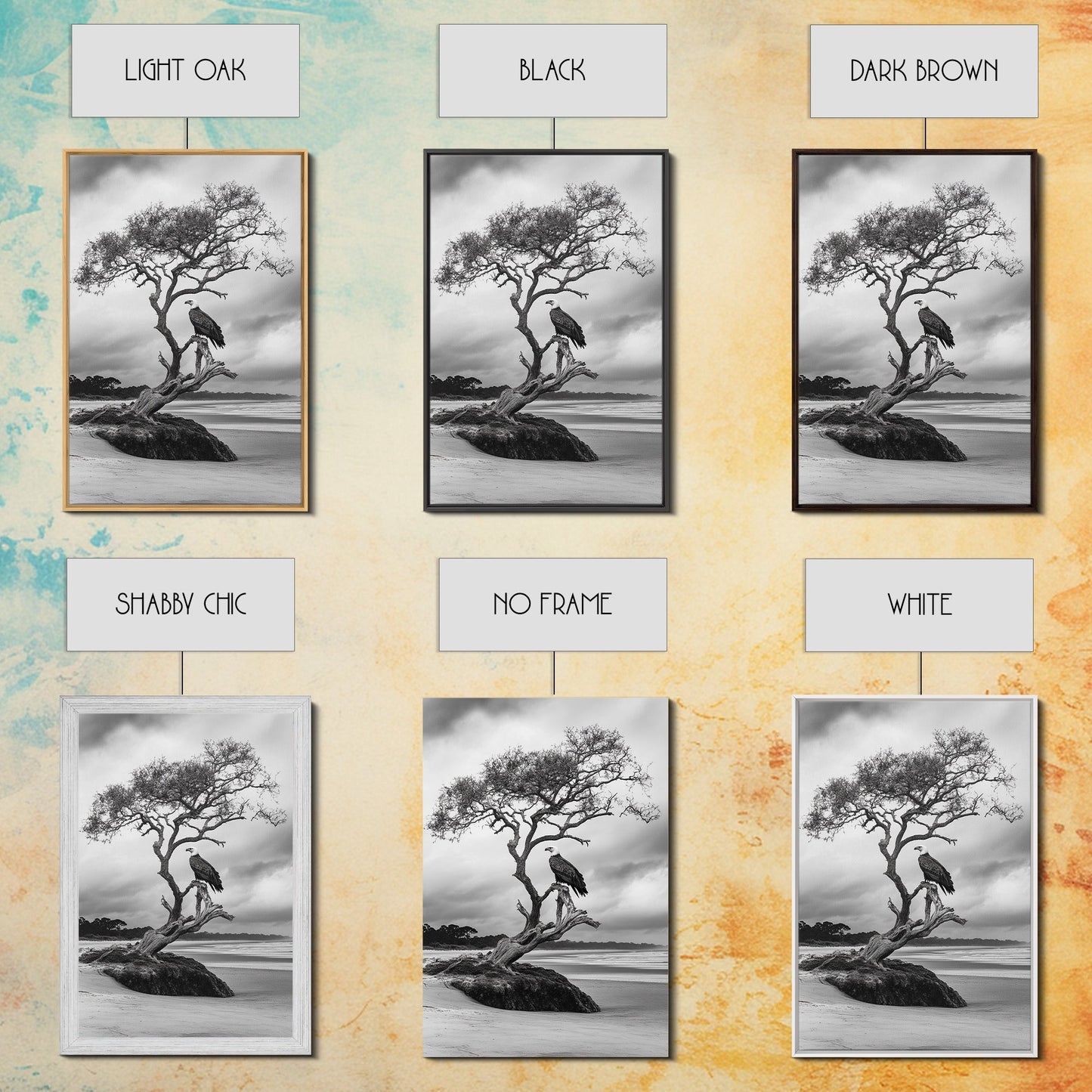 Bald eagle, nature wall art, moody art, wildlife photography, tree art, black and white art, above bed wall art, framed canvas print