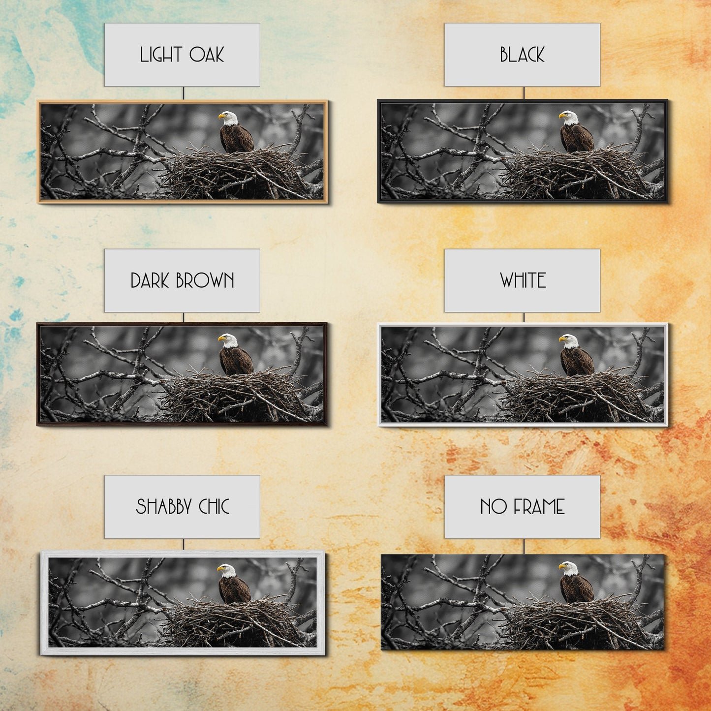 Bald Eagle, Nature Wall Art, Rustic Art, Wildlife Photography, Bird Art, Above Sofa Art, Panoramic Art, Framed Canvas Print