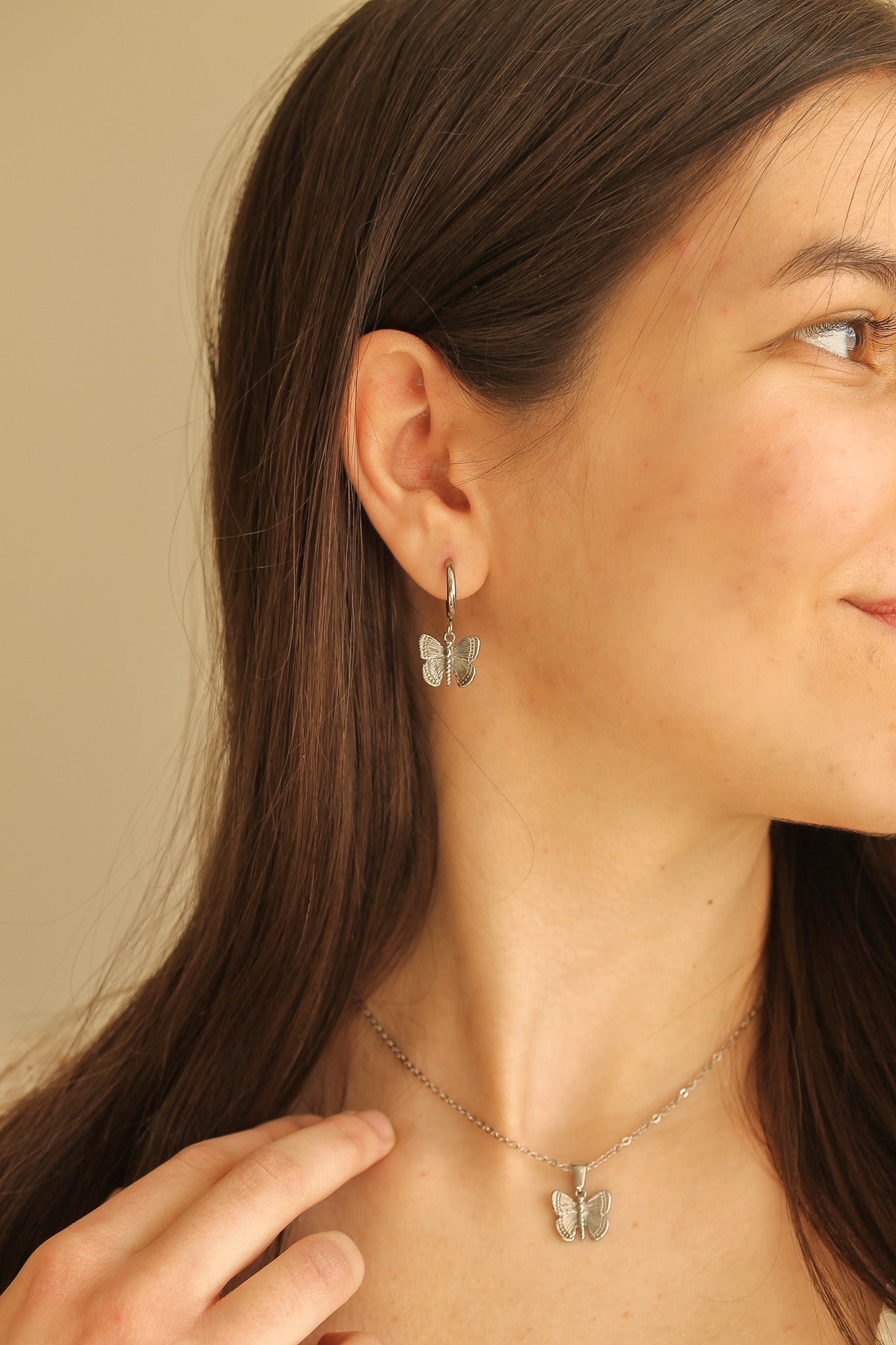 Butterfly Huggie Hoop