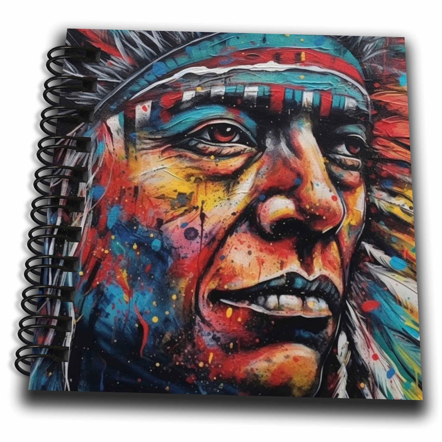 3dRose Cassie Peters AI Generated Art - Native American Chief Painting - Drawing Books (db-381852)