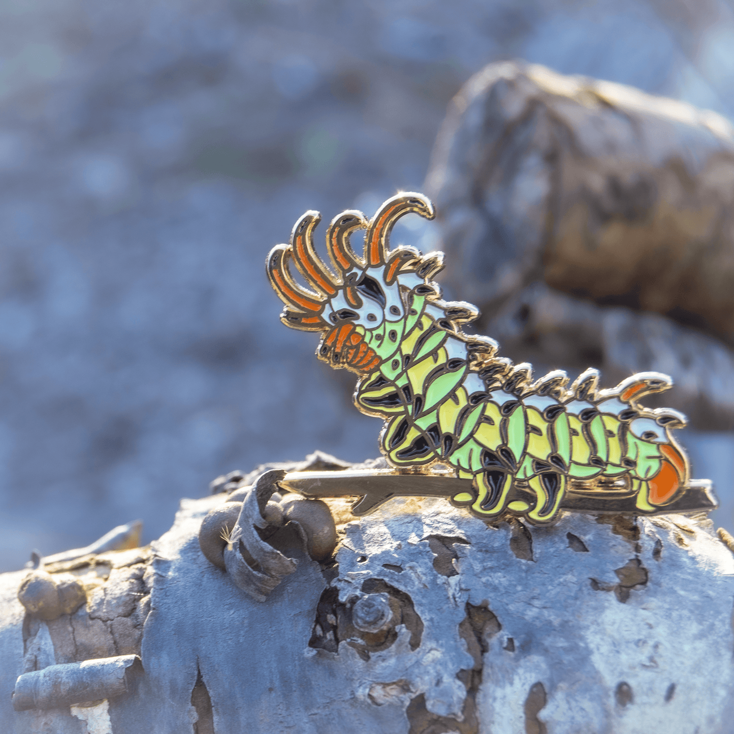 Pin, Enamel, Hickory Horned Devil Caterpillar