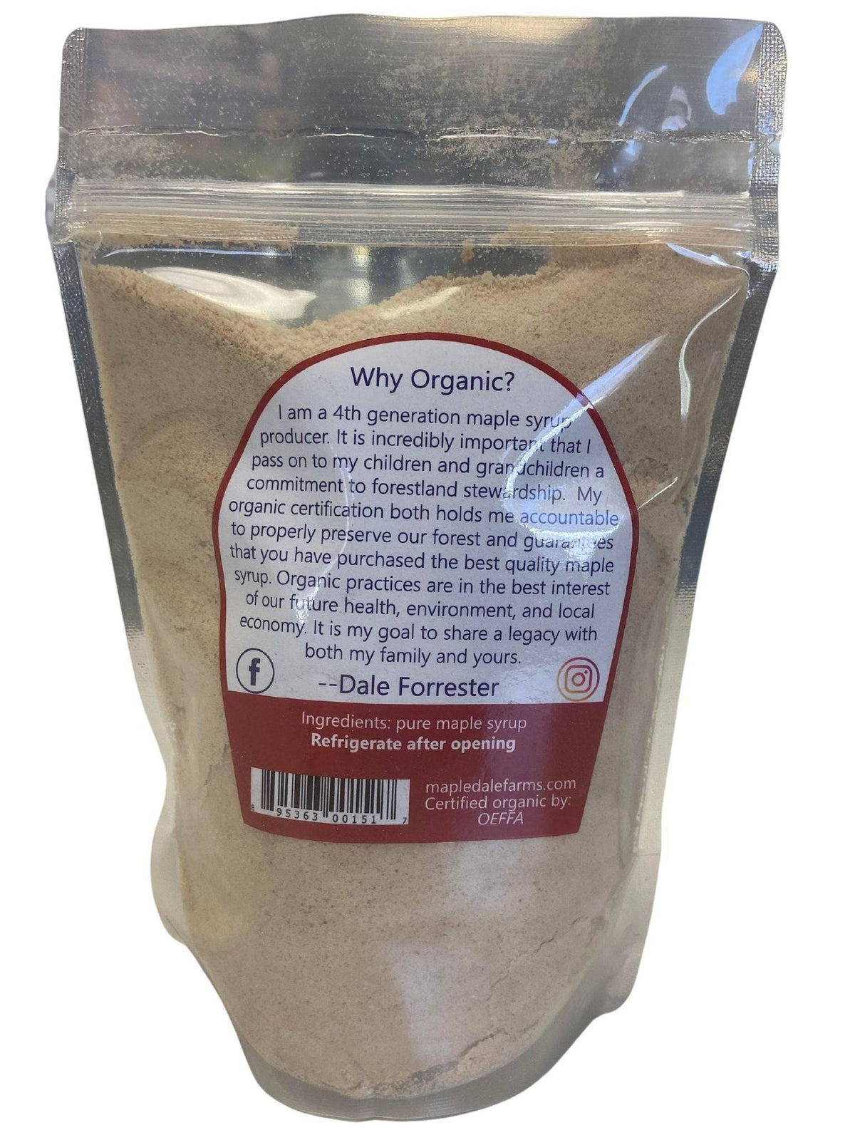 Maple Sugar Granules, Organic