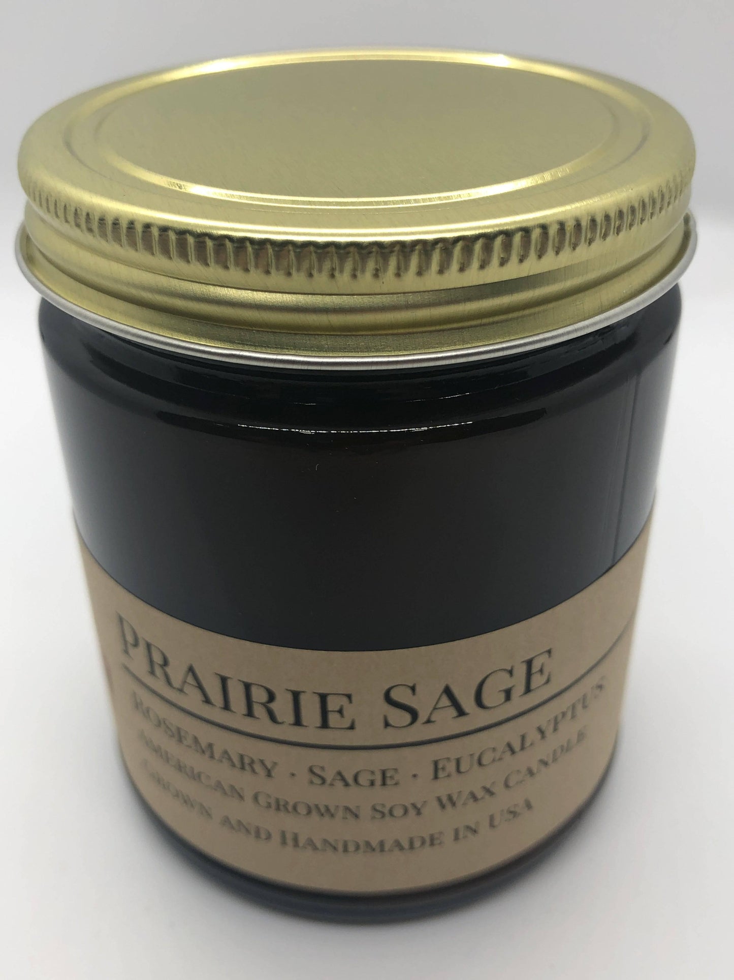 Prairie Sage Soy Wax Candle | 9 oz Amber Apothecary Jar