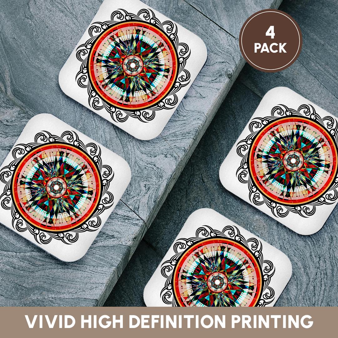3dRose Perkins Designs Potpourri - Totally Totem Earth tone colors are used in this Native American graphic design - Coasters (cst_19252)