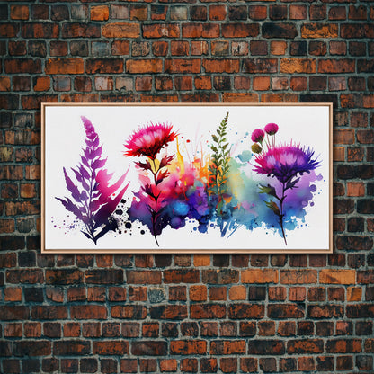 Wild Flowers Wall Art, Native Texan Flowers, Mother's Day, Framed Canvas Print, Watercolor Painting Print, Wall Decor, Living Room, Mom Gift