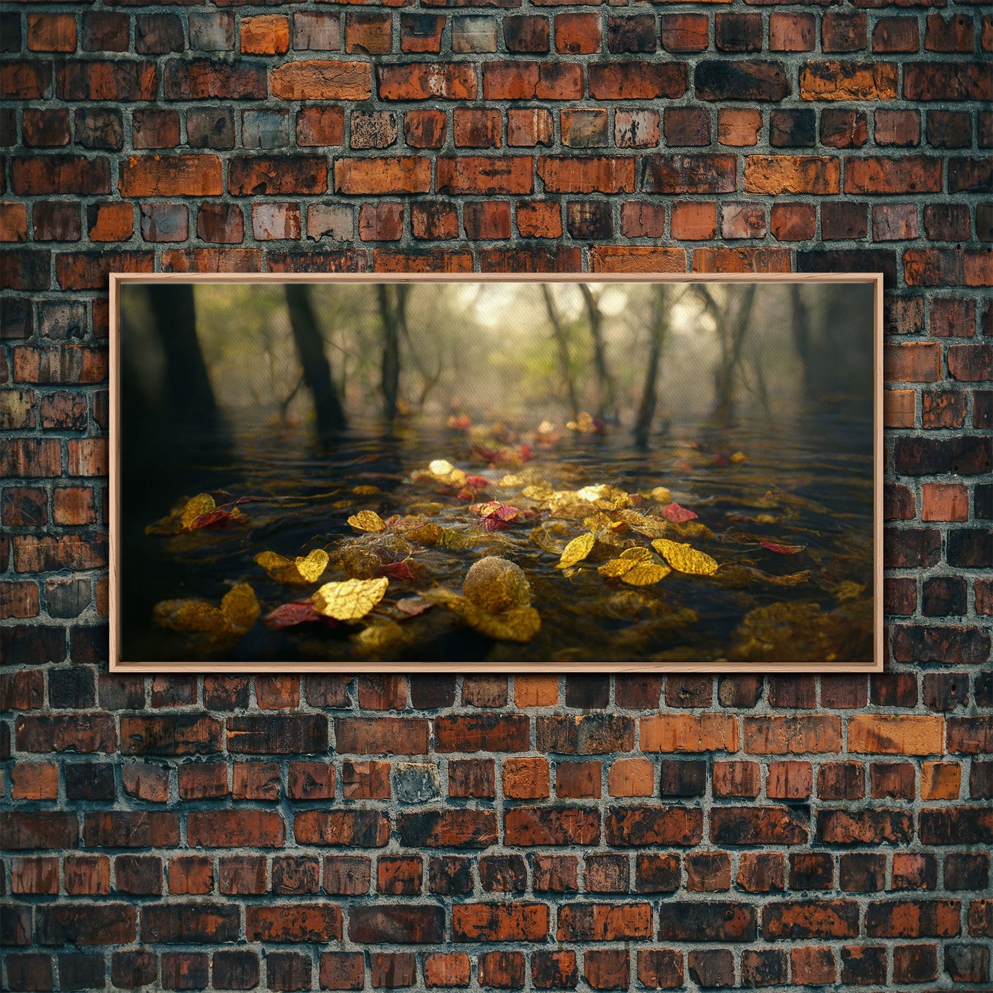 Wet Leaves Stream Forest Woods Fall Autumn Fine Art Print, Wall Art Print, Wall Décor, Wall Poster