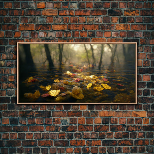 Wet Leaves Stream Forest Woods Fall Autumn Fine Art Print, Wall Art Print, Wall Décor, Wall Poster