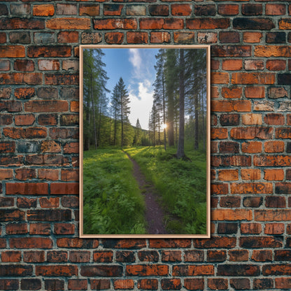 Trees Wall Art, Woods Path Wall Decor, Nature Art Print, Photography Print, Wall Decor, Canvas Print, Wall Art, Framed Canvas