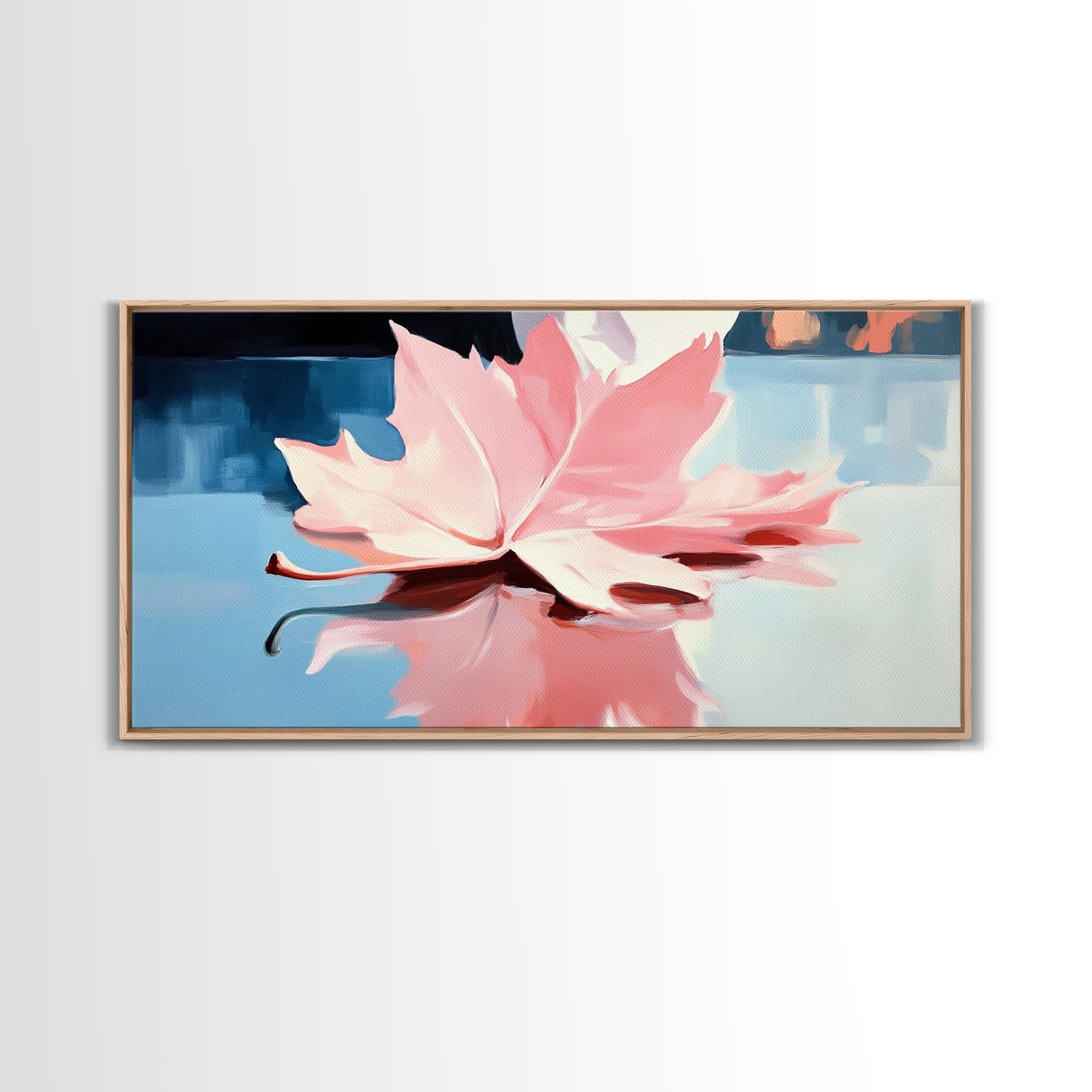 Autumn Leaf, Nature Reflection, Fall Inspired Art, Framed Canvas Print, Cozy Seasonal Wall Decor, Warm Toned Home Aesthetic