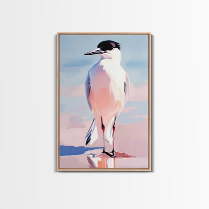 Seabird, Coastal Wildlife Art, Framed Canvas Print, Beach House Wall Decor, Nature Painting, Modern Home Aesthetic, Ocean Inspired