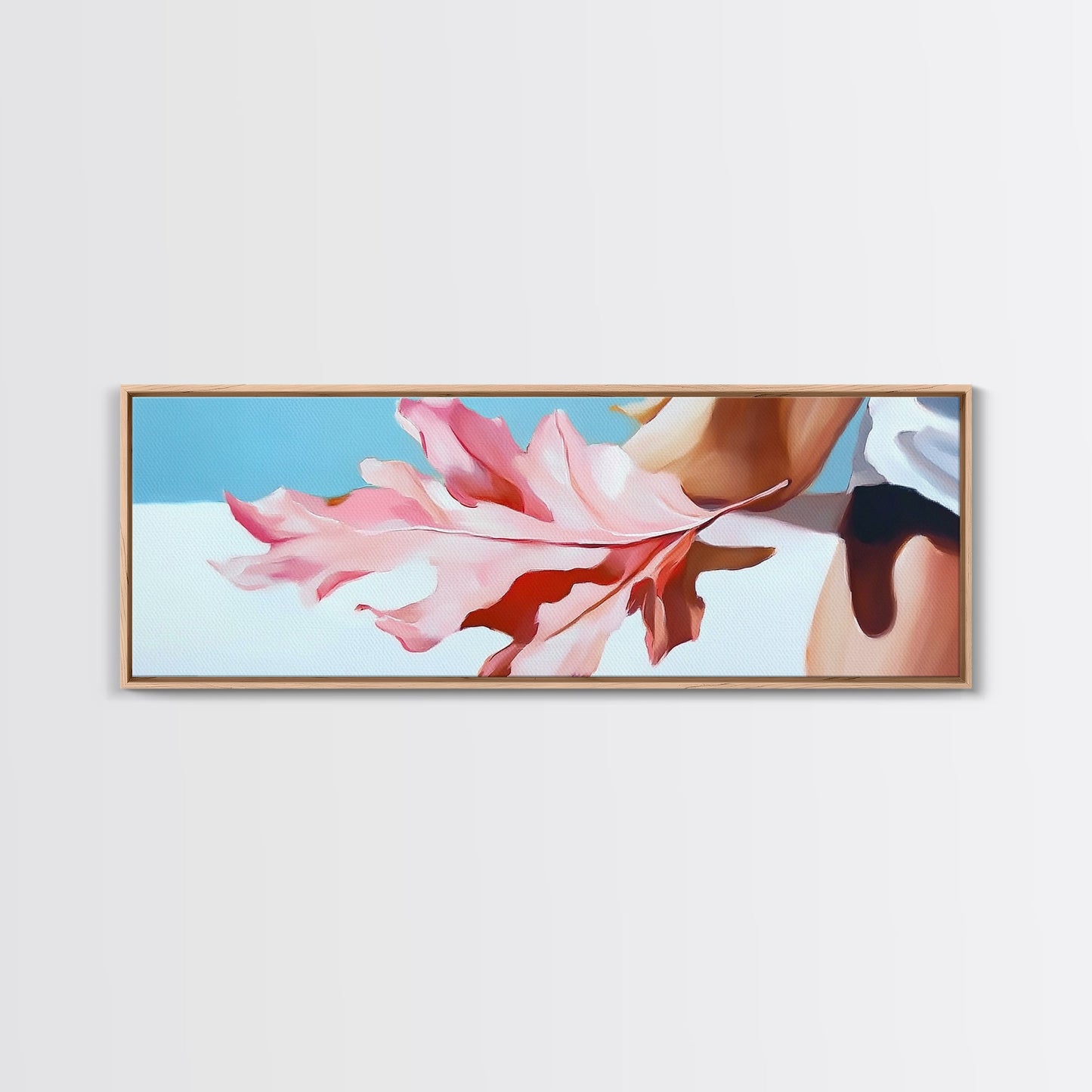 Autumn Leaf, Feminine Hand, Fall Tones, Framed Canvas Print, Cozy Wall Art, Minimalist Fall Decor, Neutral Aesthetic, Boho Art