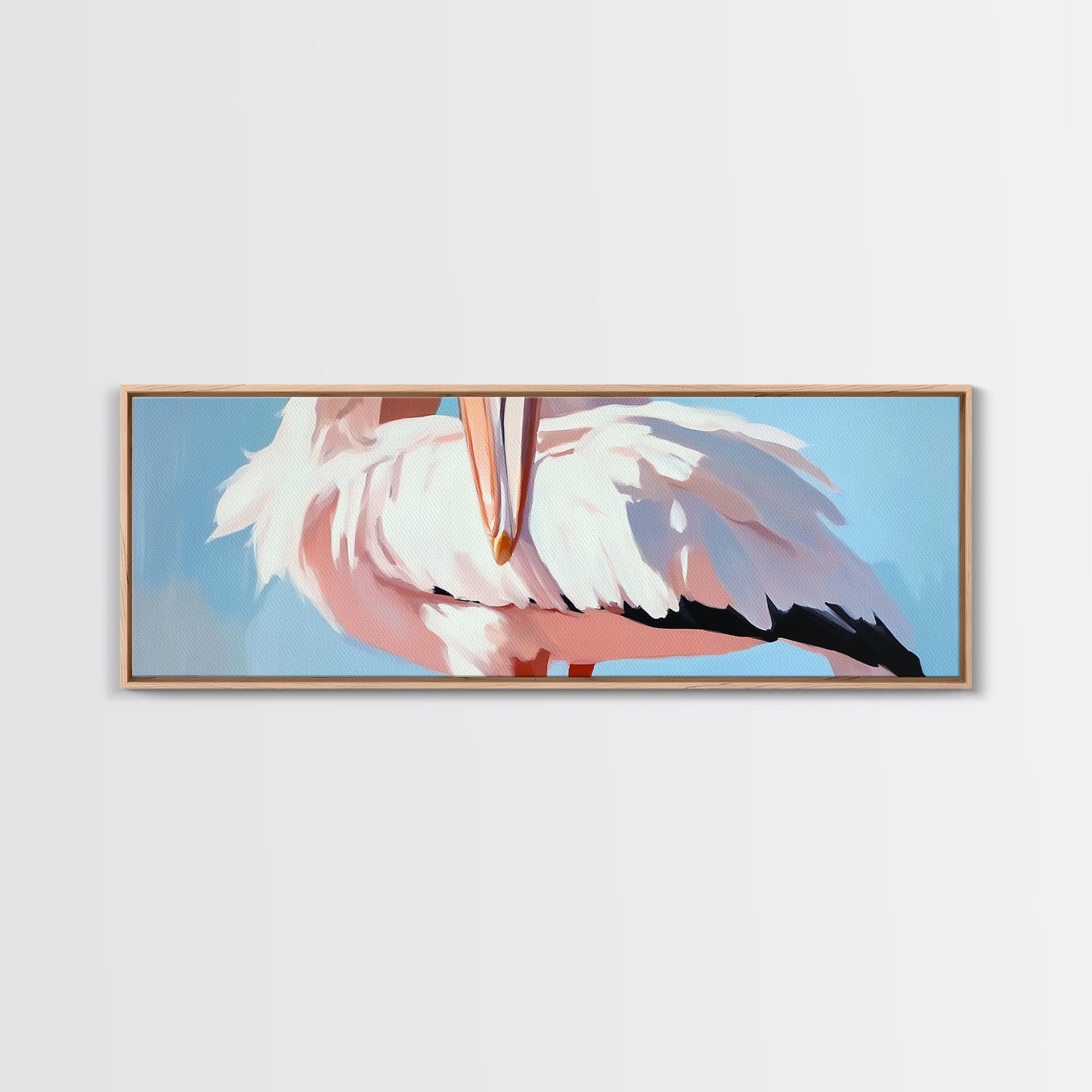 Pelican, Coastal, Bird, Canvas Print, Seaside Wall Art, Nautical Decor, Ocean Wildlife Art, Minimalist Beach House Artwork, Living Room Art