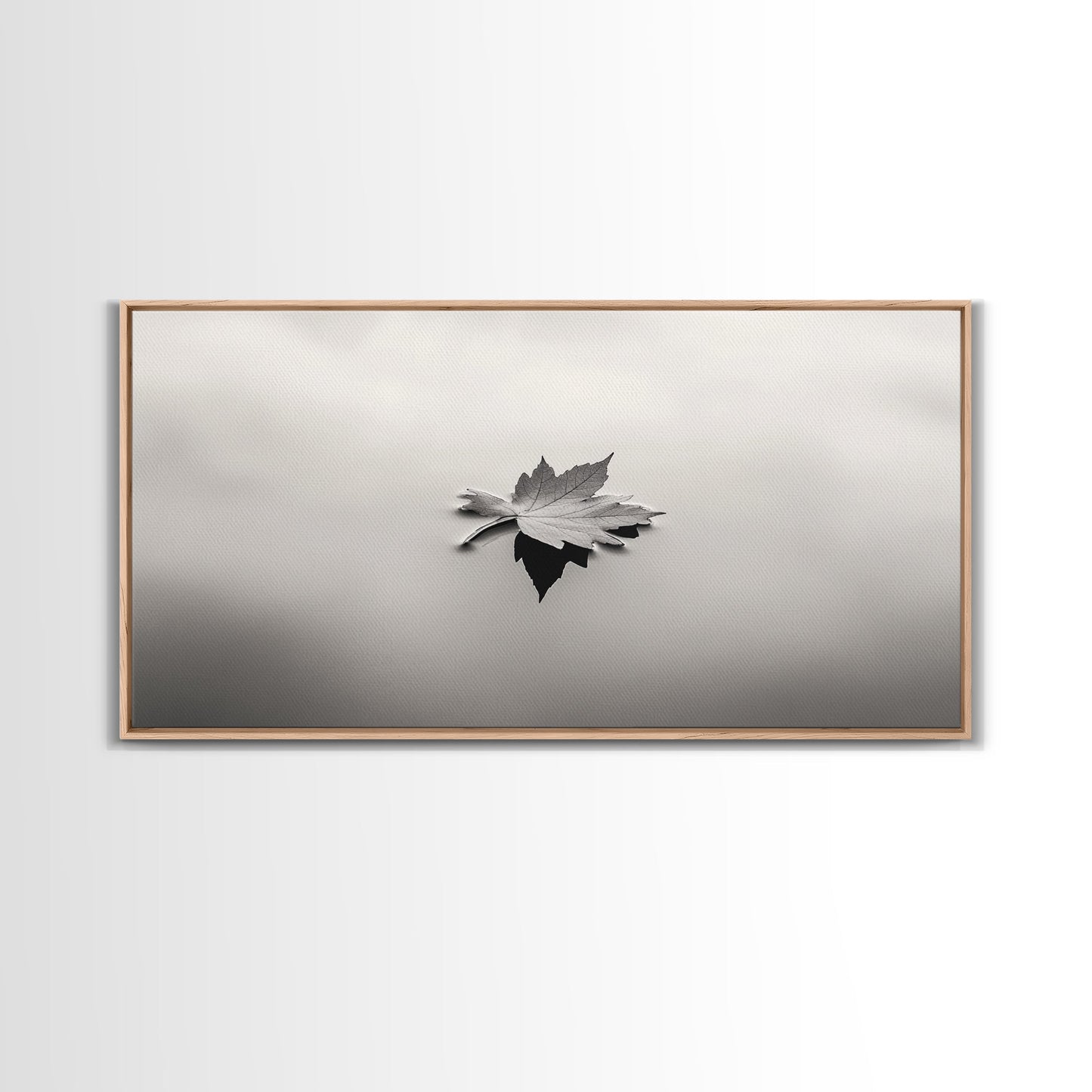 Autumn Leaf, Tranquil Water, Floating Serenity, Soft Tones Nature Art, Canvas Print, Fall Bedroom Wall Art, Minimalist Style
