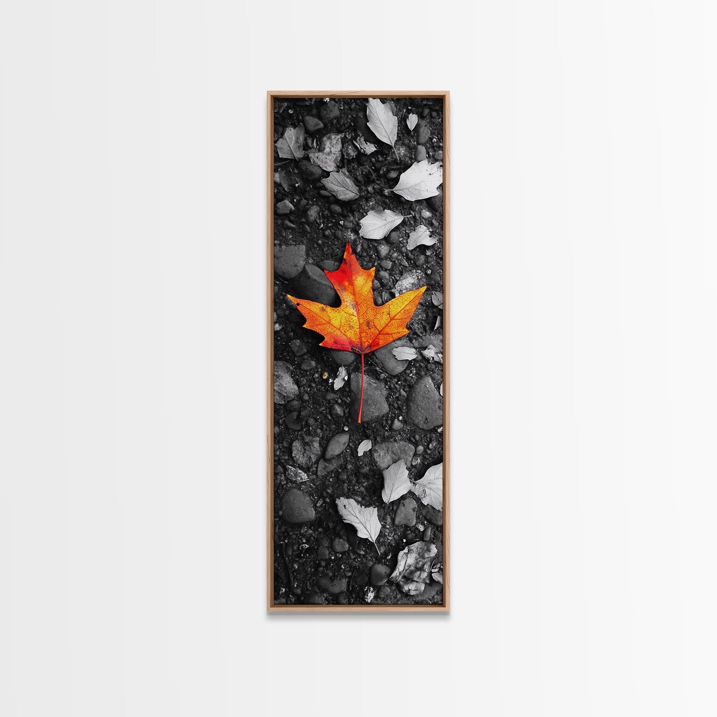 Maple Leaf Focus, Autumn Ground, Fall Vibes, Canvas Print, Nature Photography, Minimalist Art, Entryway Wall Decor, Earth Tone Aesthetic