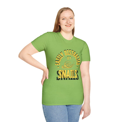 Unisex Softstyle T-Shirt, Distracted by Snails