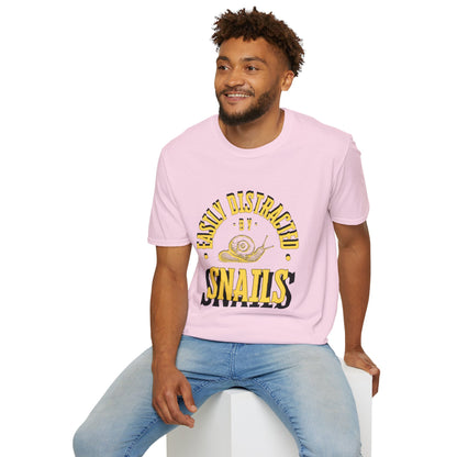 Unisex Softstyle T-Shirt, Distracted by Snails