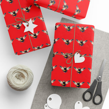 Wrapping Paper, Native Bee - Red