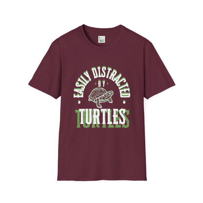 Unisex Softstyle T-Shirt, Distracted by Turtles