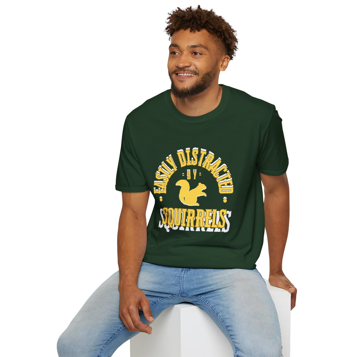 Unisex Softstyle T-Shirt, Distracted by Squirrels