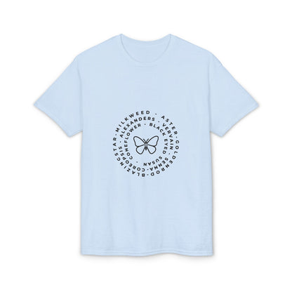 Dry Blend Moisture Wicking Tee Native Plants & Butterfly w/EMNP Logo