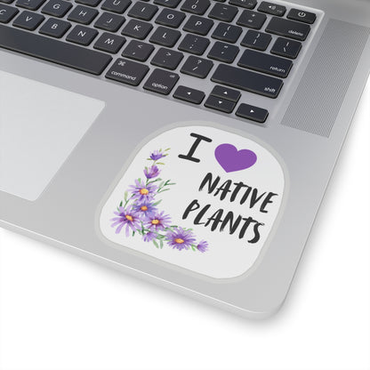 Stickers, I Love Native Plants, Asters