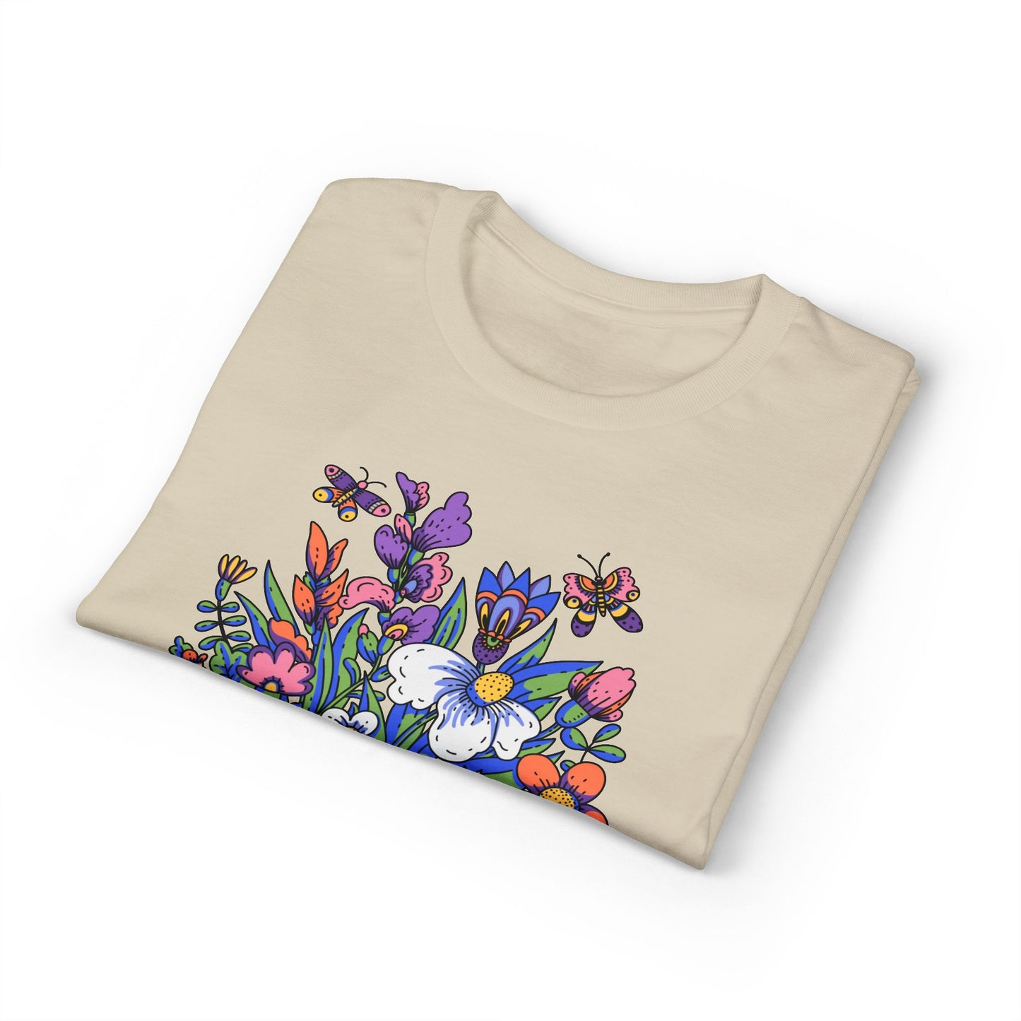 Dry Blend Moisture Wicking Tee Summer Garden w/EMNP Logo on back