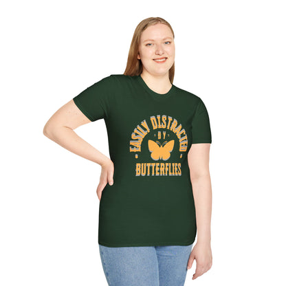 Easily Distracted By Butterflies Soft-Style T-Shirt