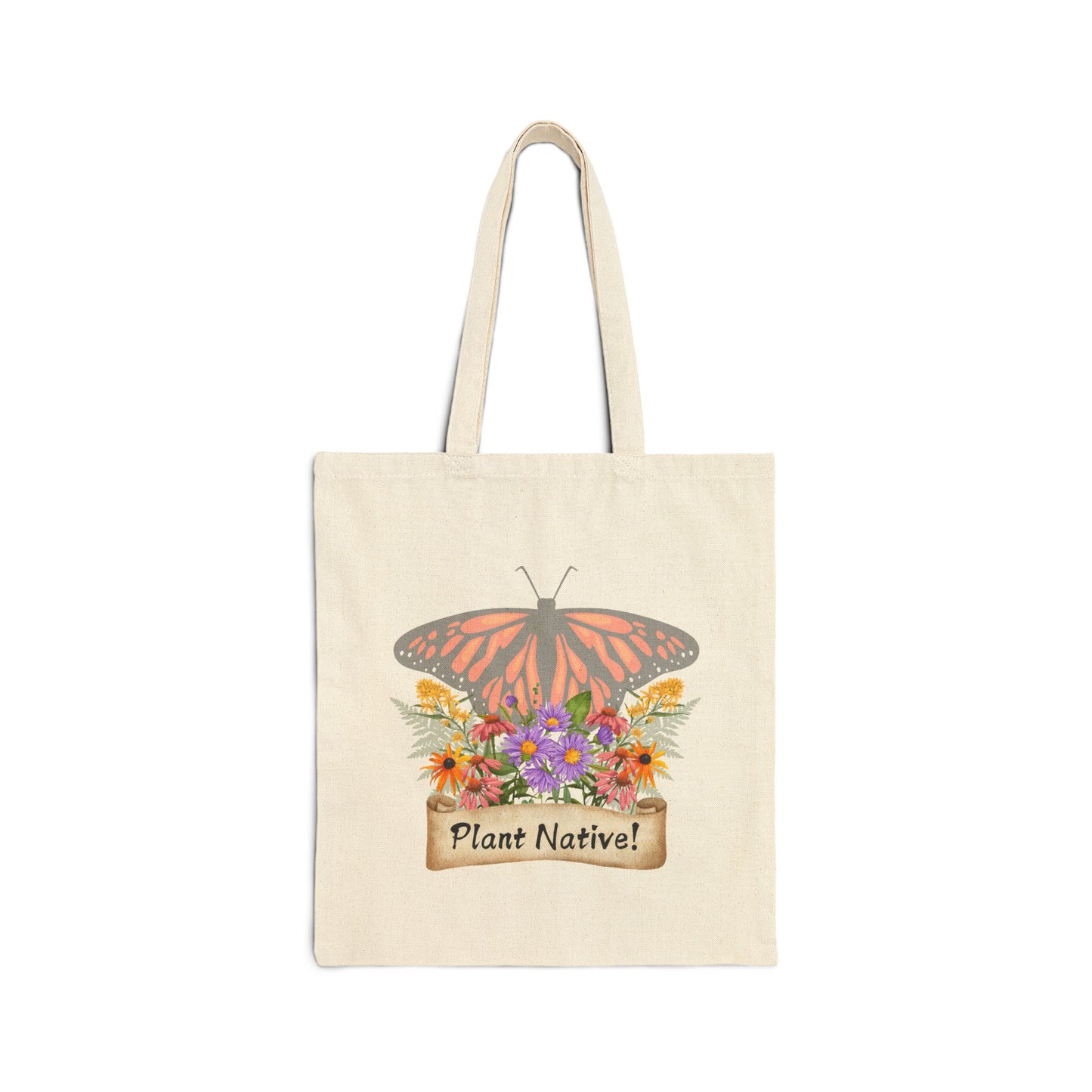 Tote Bag,Canvas, Monarch Plant Native!