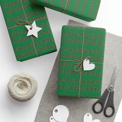 Wrapping Paper, Winterberry - Green