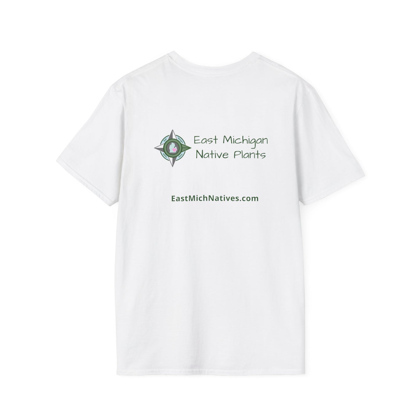 T-Shirt Unisex Softstyle, Native Plants & Butterflies w/EMNP logo