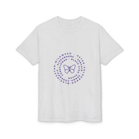 Dry Blend Moisture Wicking Tee Native Plants & Butterfly w/EMNP Logo