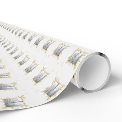 Wrapping Paper, Icy Birch - White