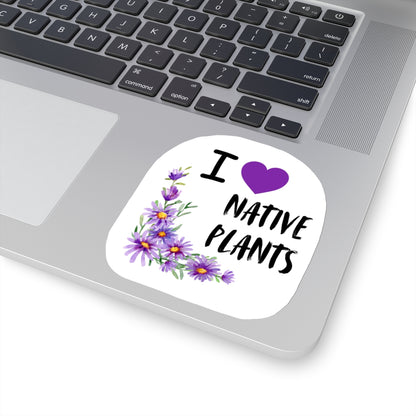 Stickers, I Love Native Plants, Asters