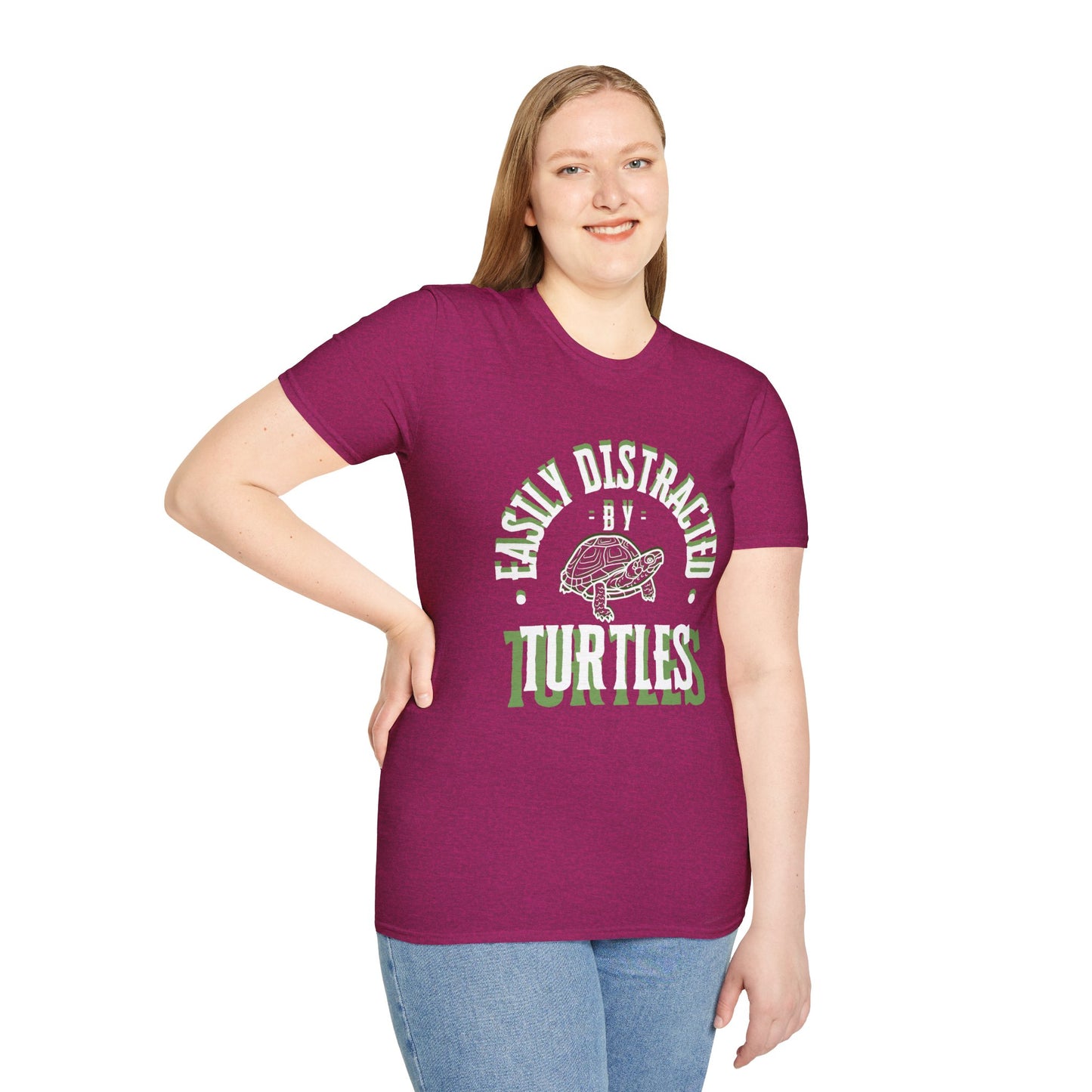 Unisex Softstyle T-Shirt, Distracted by Turtles