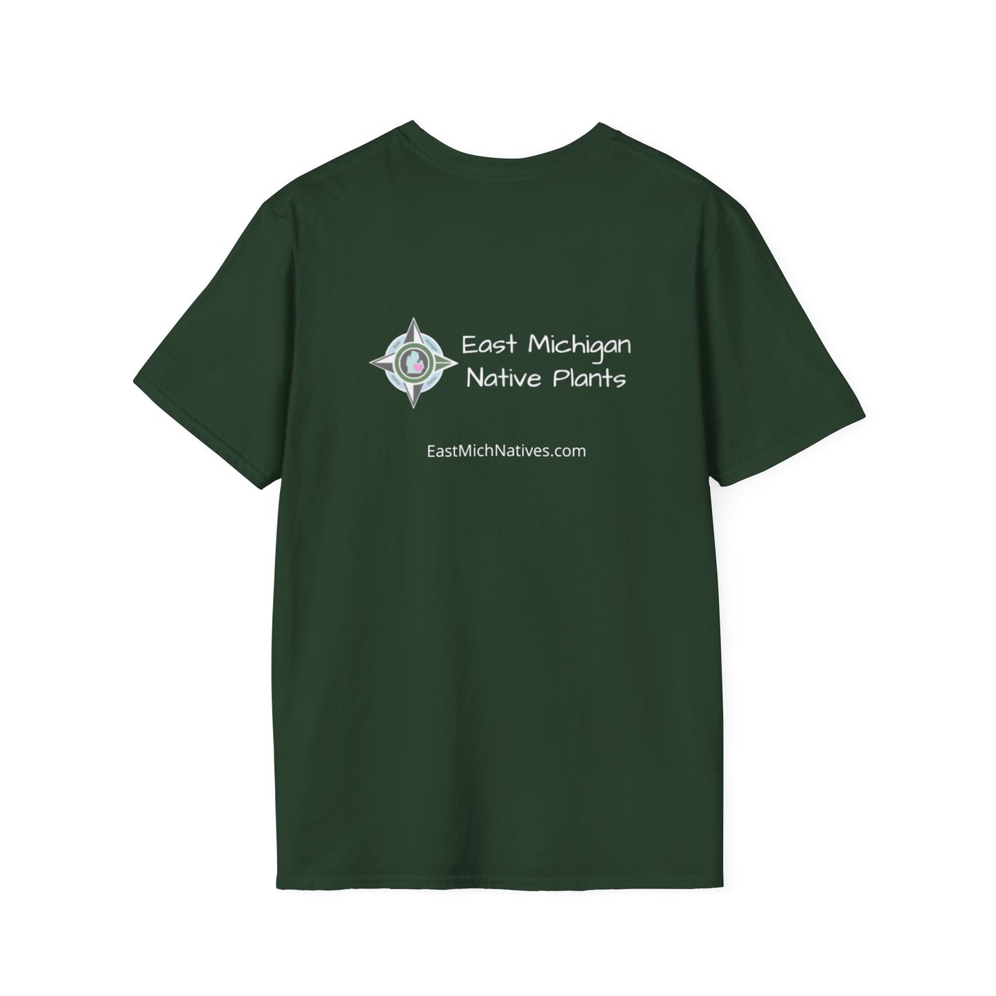 T-Shirt Unisex Softstyle, Native Plants & Butterflies w/EMNP logo
