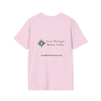 T-Shirt Unisex Softstyle, Native Plants & Butterflies w/EMNP logo