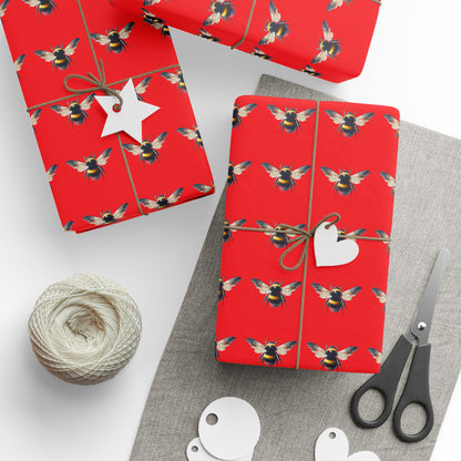 Wrapping Paper, Native Bee - Red