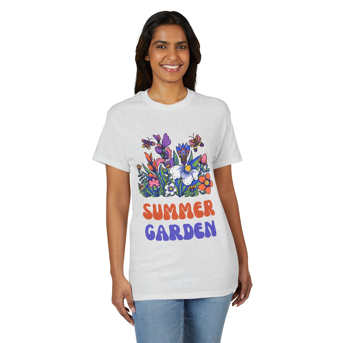 Dry Blend Moisture Wicking Tee Summer Garden w/EMNP Logo on back