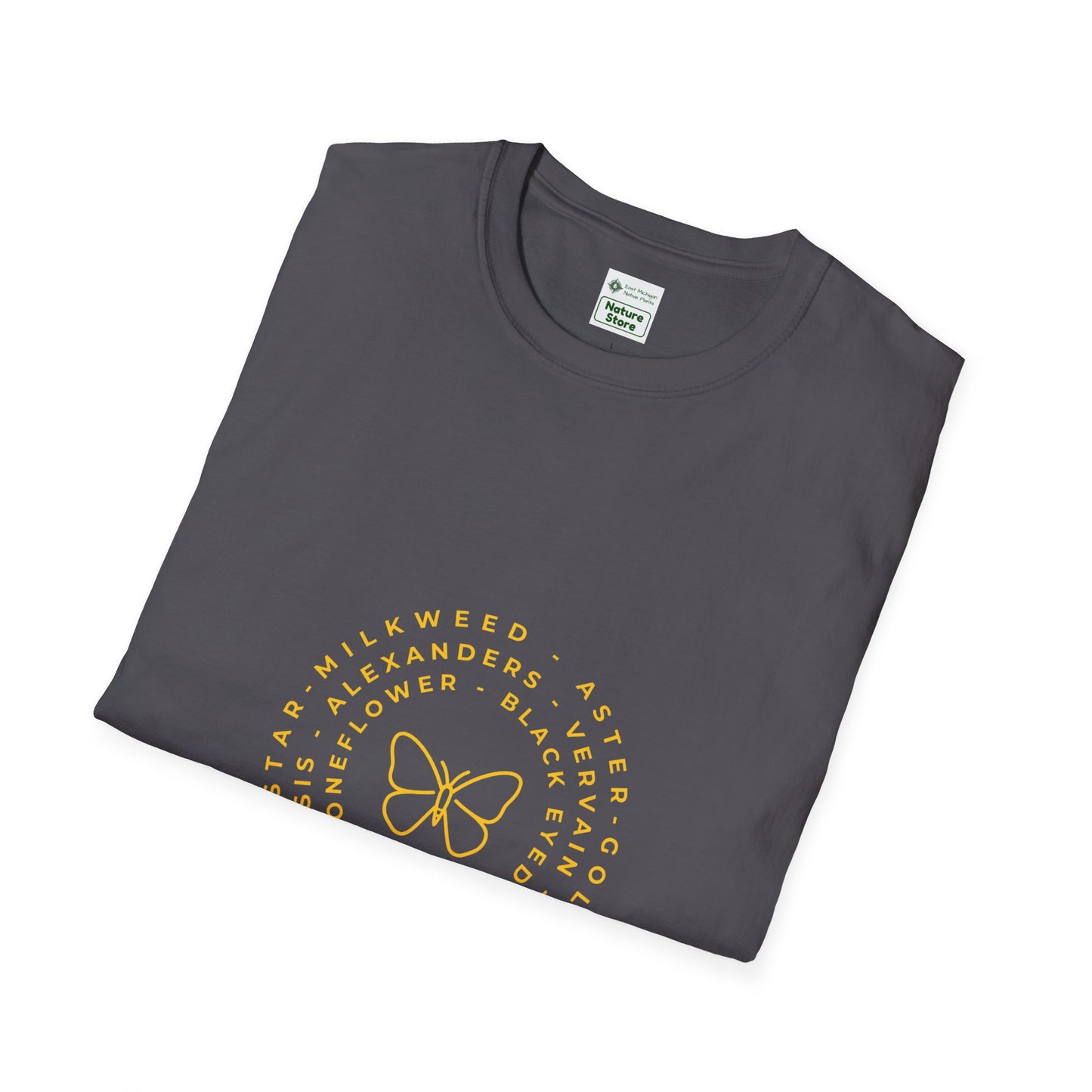 T-Shirt Unisex Softstyle, Native Plants & Butterflies w/EMNP logo