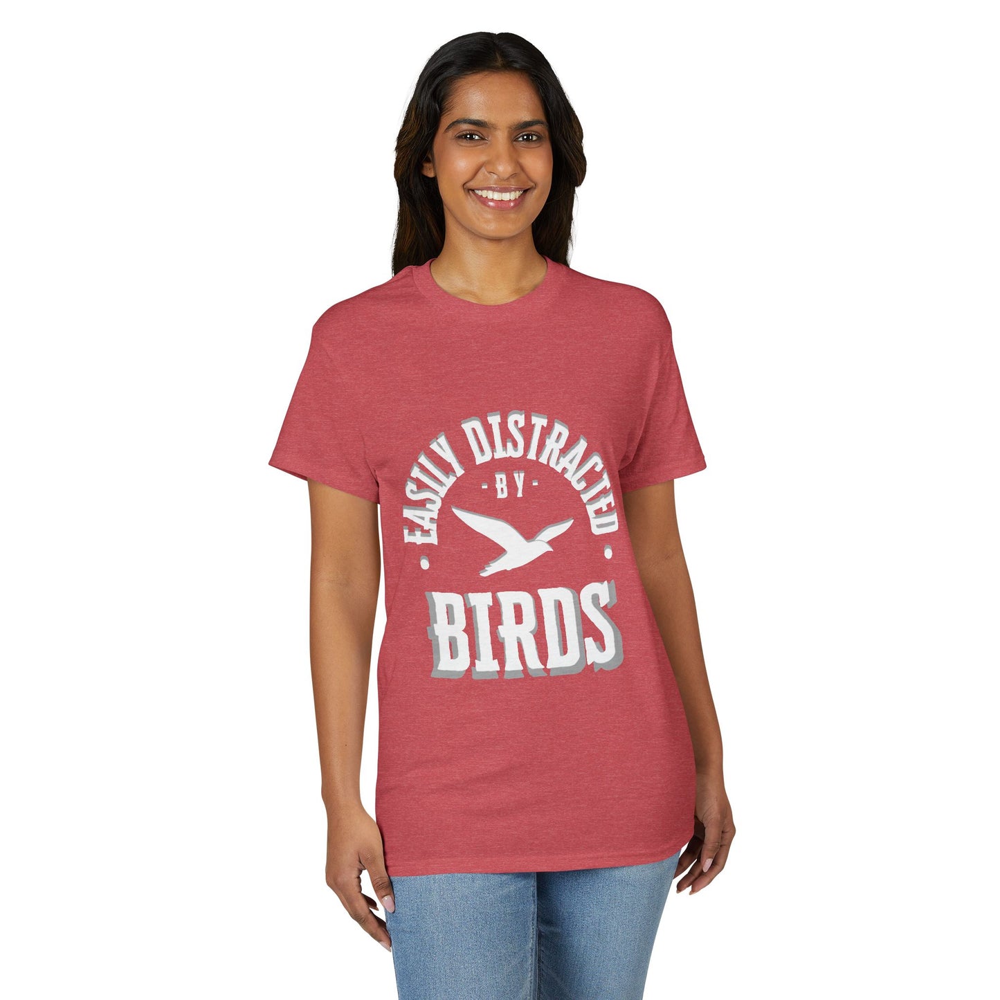 Dry Blend Moisture Wicking Tee "Distracted By Birds" plus EMNP Logo