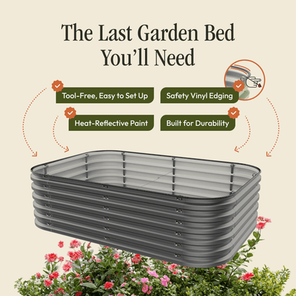 17" Tall 6 In 1 "No Tools Needed" Metal Raised Garden Bed Kit