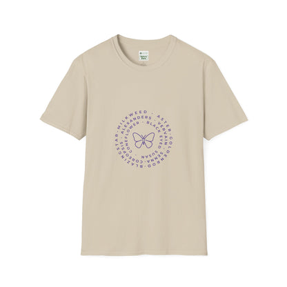 T-Shirt Unisex Softstyle, Native Plants & Butterflies w/EMNP logo