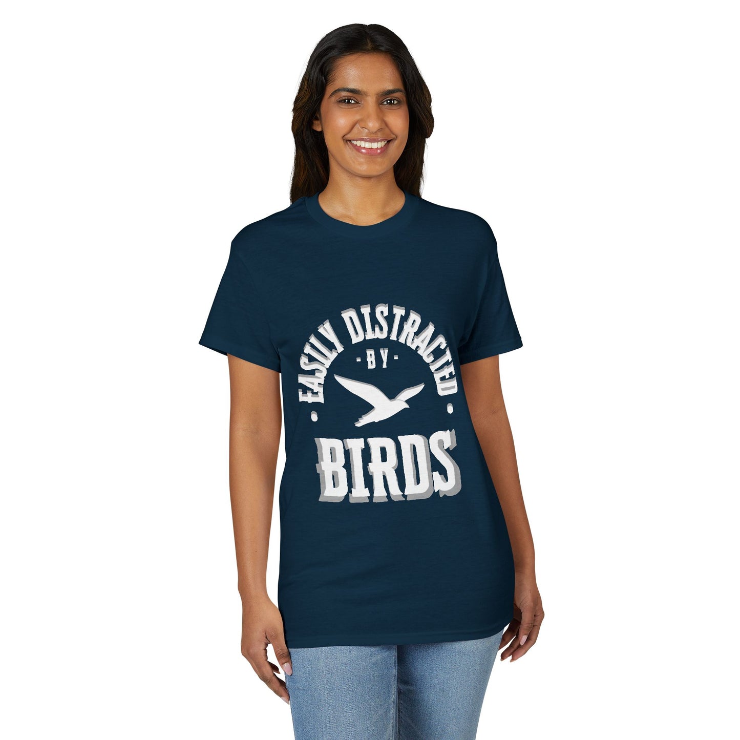 Dry Blend Moisture Wicking Tee "Distracted By Birds" plus EMNP Logo