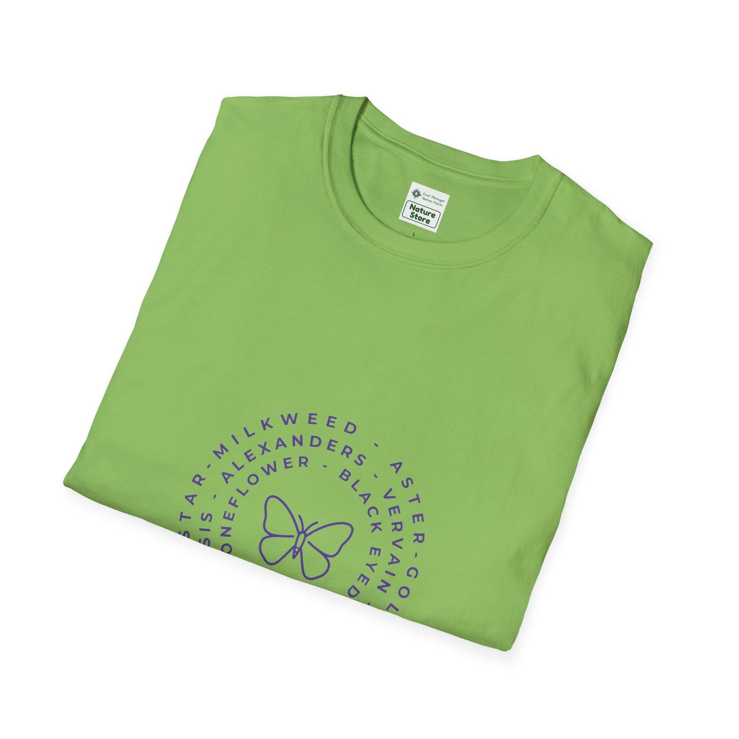 T-Shirt Unisex Softstyle, Native Plants & Butterflies w/EMNP logo