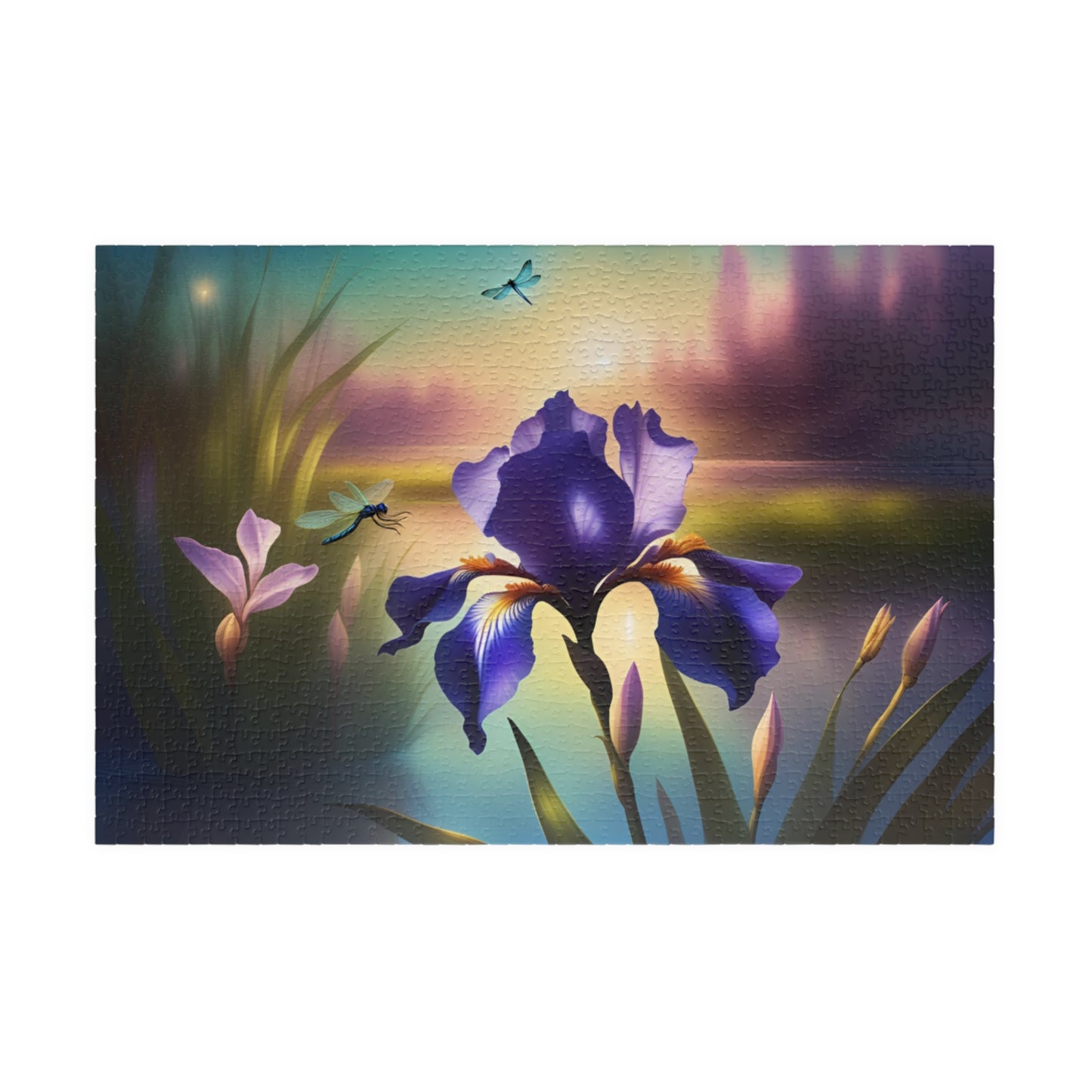 Puzzle, Blue Flag Iris & Dragonflies (110, 252, 520, 1014-piece)
