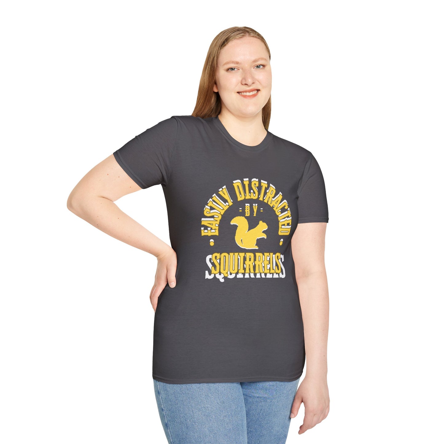 Unisex Softstyle T-Shirt, Distracted by Squirrels