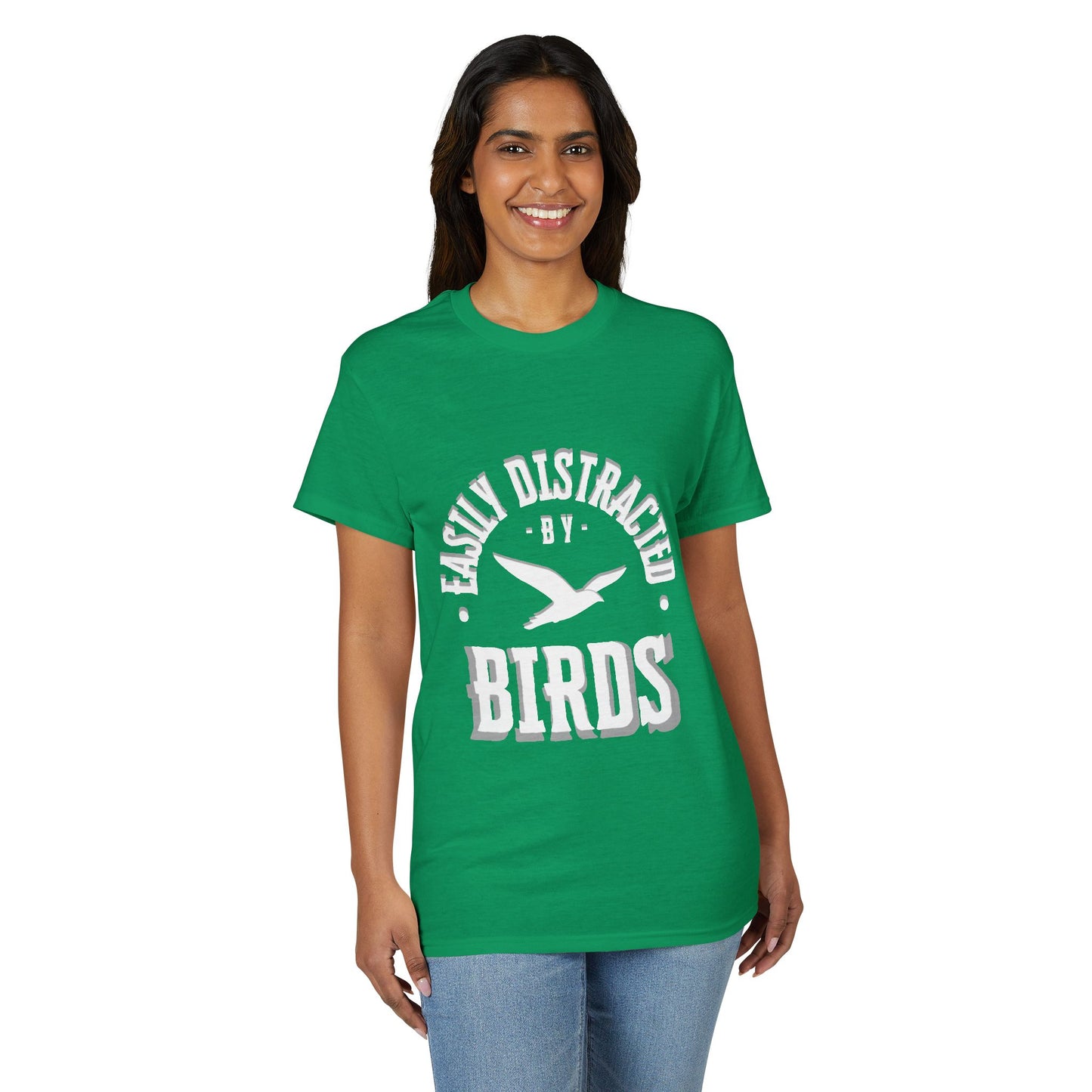 Dry Blend Moisture Wicking Tee "Distracted By Birds" plus EMNP Logo